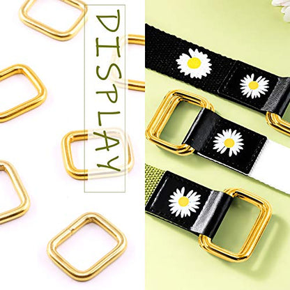 Swpeet 60Pcs Heavy Duty Metal Rectangle Ring - color: Gold, size: 3/4 Inch