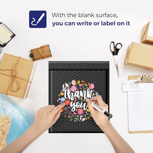 Fuxury Black Bubble Mailers 8.5x12" Padded Envelopes 500 Pack Usable 8.5x11 - color: Black, size: 8.5x12" 500PC