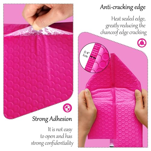Bubble Mailers 8.5x12'' 25 Pack, Rose Red Padded Envelopes, Self Sealing Strong Adhesion Shipping Envelopes, Waterproof Mailing Envelopes, Cushioning Bubble Envelopes Usable Size 8.5x11" - color: Rose Red, size: 8.5x12" 25Pcs