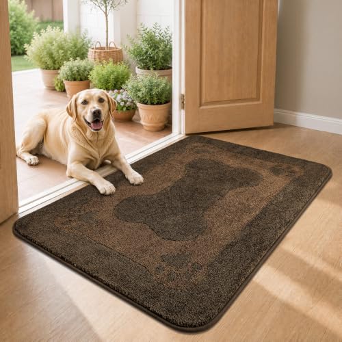 BSICPRO Dog Door Mat 32"x47", Teddy Brown Dirt Trapping Mud Mat - color: Teddy Brown, size: 32"x47"