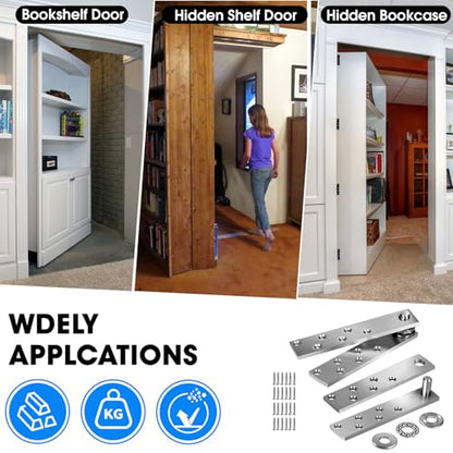 Pisman Pivot Door Hinges Heavy Duty, 360 Rotation for Secret Door - style: Pull Cable Style
