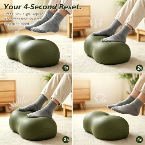 Foot Rest Under Desk, Ergonomic Memory Foam Under Desk Footrest - color: Soft Sage