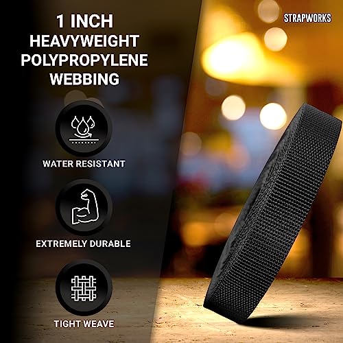 Strapworks Heavyweight Polypropylene Webbing - Heavy Duty Poly Strapping for Outdoor DIY Gear Repair - color: Khaki, size: 1" x 10 yard