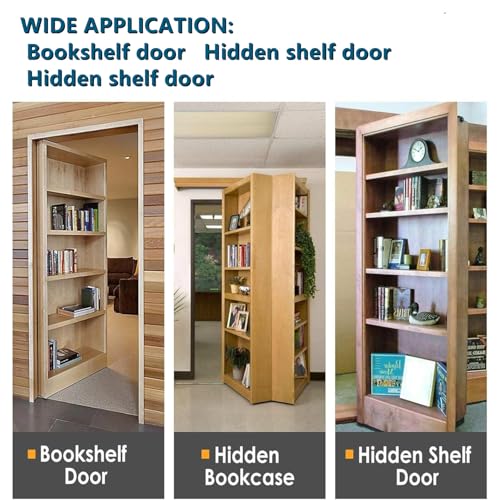 Door Pivot Hinges Heavy Duty for Wood Doors, 360 Degree Hidden Door Hinge for Secret Door,Stainless Steel Invisible Door Pivot Hinge for Bookshelf