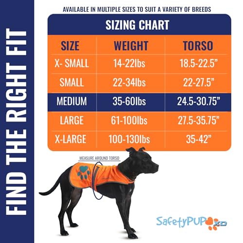 Blaze Orange Dog Vest. Reflective High Visibility in Hunting & Wooded Areas - size: Medium