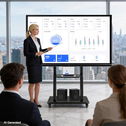 Smart Board Stand with Wheels,Height Adjustable Mobile Rolling Stand for Classroom & Office, Holds up to 300lbs, Whiteboard Portable Cart on Wheels (for 49-100 Inch Smart Board) - size: For 49"-100" Smart Board