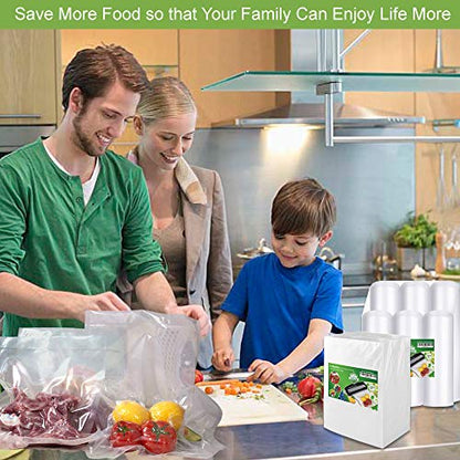 6 Rolls 8"x20'(3)+11"x20'(3) Vacuum Sealer Rolls for Food Storage - size: 6 Pack= 8"x20'(3Rolls)+11"x20'(3Rolls)