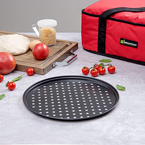 Restaurantware Met Lux 13 Inch Pizza Pan With Holes 1 Heavy-Duty Pizza Pan With Holes - Perforated Non-Stick Carbon Steel Pizza Crust Pan Keeps Pizza Fresh For Any Food Service Establishments - size: 13" (Pack of 2)