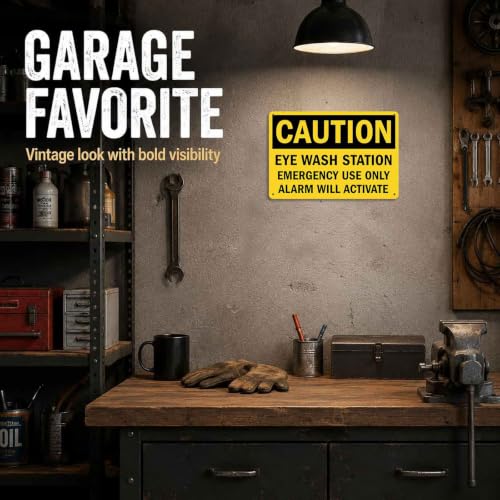 Emergency Eye Wash Station Caution Metal Sign 8 x 12 Inch