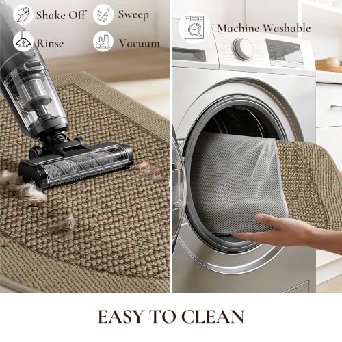 Dirt Trapper Door Mats 24" x 36", Non-Slip & Washable, Beige - color: Beige, size: 24" X 36" (Semicircular)