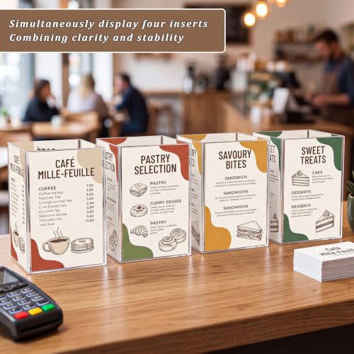 8 Pack 4 Side Table Tent Sign Holder Acrylic, 5 x 7 Inch