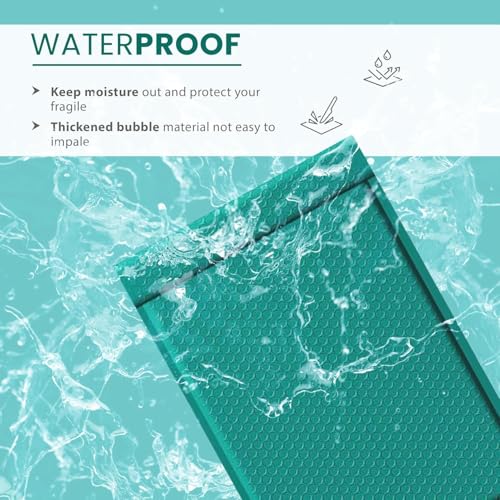 Green Bubble Mailers 6x10 Poly Padded Envelopes #0, 250 Pack Bulk - color: Green, size: 6"x10" / 250 Pack