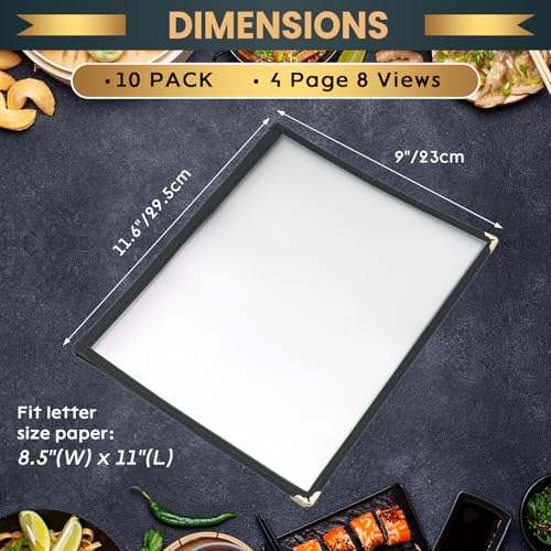 8.5 x 11 Inch Menu Covers, 10 Pack 4 Page 8 View - size: 4 page