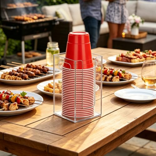 Cup Dispenser, Wall Mount Cup Holder Fits Cups Up to 18 oz - color: Large