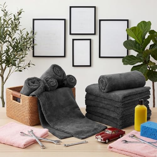 Shimeyao Gray 20 Pcs 16 x 16 Inch Microfiber Car Detailing Towel - color: Gray