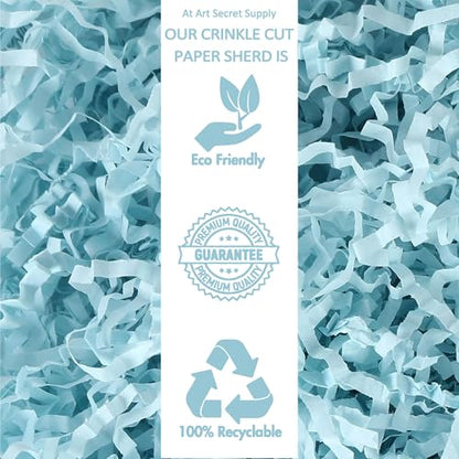 Art Secret Crinkle Cut Paper Shred Filler for Packing and Filling Gift Baskets - 2 LB (Blue) - color: Blue