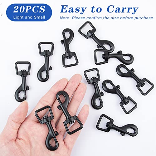 20Pcs Bolt Snap Hooks for Dog Leash Clips, Metal Heavy Duty Swivel Snap Hook Dog Leash Hardware Pet Hardness, Key Chain Clasp, Purse Straps, DIY Project, Pet Buckle - color: Black-20pcs-0.7*2.36in