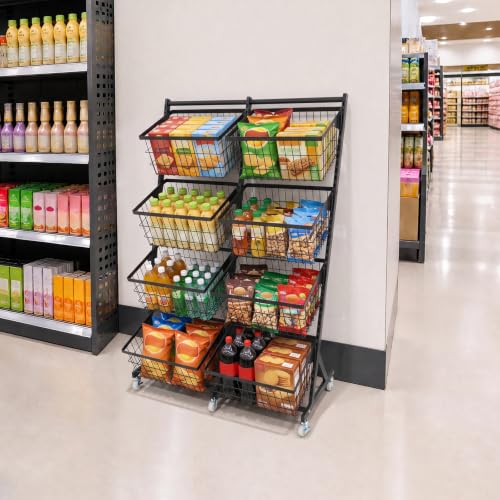 Store Snack Rack Display Stand, Multifunctional Retail Display Racks, Black - color: Black