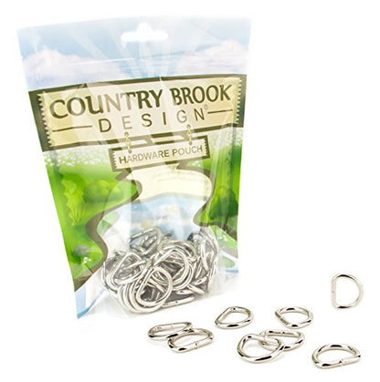 Country Brook Design - Welded D-Rings (3/4 Inch) - color: Nickel Plated, size: 10 (Pack of 1)