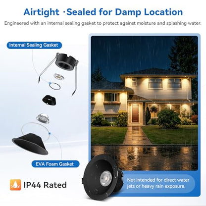 CycevSun Black 4 Inch Anti-Glare Recessed Lights COB Spotlight, 6-Pack - color: Black, size: 4 Inch