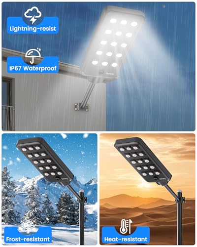 Gefolly G-16000W Solar Street Light Outdoor, Flood Security Parking Lot - size: XL