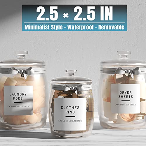 Neatsure 144 Minimalist Laundry Labels for Organizing, Preprinted Stickers Booklet for Jars, Containers and Storage Bins, Cleaning Labels for Laundry Room Organization… - style: Laundry Labels