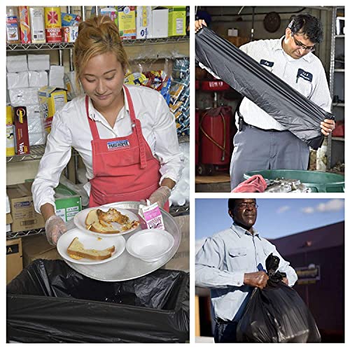 Aluf Plastics 55 Gallon Trash Can Liners (400 Count) - 38" x 58" - Thick 1.5 MIL Equivalent Black Trash Bags for Bathroom, Kitchen, Office, Industrial, Commercial, Recycling and More - color: Black, style: 55-60 Gal, 1.2 Mil, 400 Count