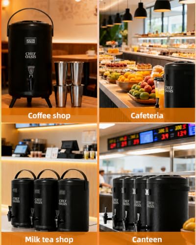 Insulated Beverage Dispenser 3 Gallon,Hot&Cold Drink Dispenser with Spigot,LCD Thermometer,Stainless Steel Triple-Layer Insulation,for Tea Coffee Milk Juice,Party Buffet(Black, 1 Pack) - color: Black, size: 1 Pack