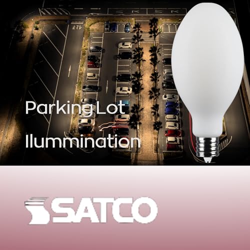 Satco S13194 62W LED HID Replacement Bulb, 5000K Natural Light, 10,000 Lumens, EX39 Mogul Extended Base, White Finish, 80+ CRI, Non-Dimmable, for Industrial and Commercial Fixtures