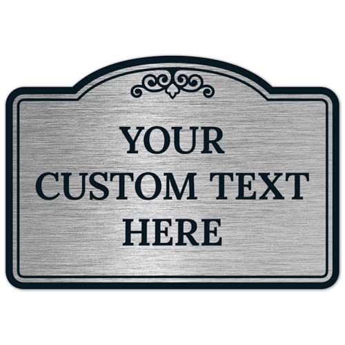 Custom Decorative Sign, Personalized Metal Sign for Business, Driveway, Home, Office Door Plaque, Brushed Nickel Sign, 7x10 Inches, ACM, Made in USA by Sigo Signs - color: Brushed Nickel, size: 10x7