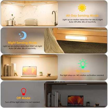 Motion Sensor Under Cabinet Lights, 2-Pack, Warm White, 12 inch - color: Warm White, size: 12 inch
