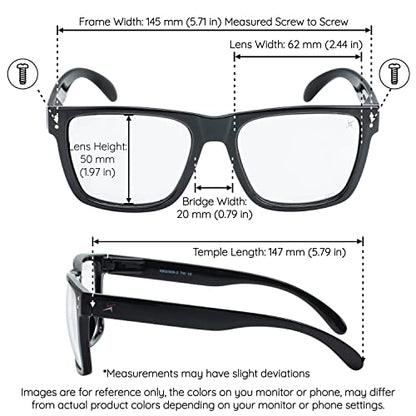 X Power ANSI Z87+ Extra Large Weekenders Impact Resistant Safety Sunglasses - color: 009 Matte Black Frame / Clear Lens, size: X-Large