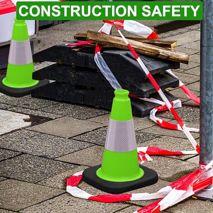 OrangeStar 8 Pack 12" Green Traffic Safety Cones, PVC Parking Cones - color: Green, size: 12in