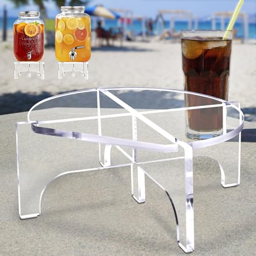 Acrylic Beverage Dispenser Stand Only, Fit Max 8.7 Inch Glass Drink Dispenser and Water Jug Holder, Plant Stand, Cake Display Stand for Parties and Catering Events - size: Length 8.7in, Thickness 5mm