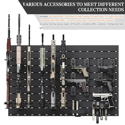 Wall Rack System - Aluminium Heavy-Duty Tactical Storage - color: Black(Full), size: Full