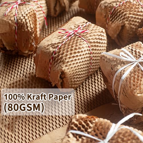 JARLINK Honeycomb Packing Paper, 15" x 200' Packing Wrap Roll for Packing - size: 15"x 200'