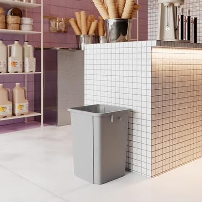 19 Gallon Gray Square Commercial Trash Garbage Can | Outdoor Office Restaurant School Kitchen - color: Gray, size: 19 Gallon, style: Trash Can