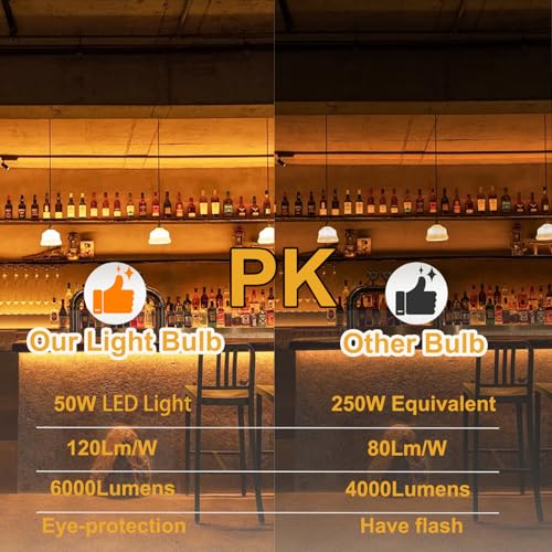 2 Pack 50W LED Corn Light Bulb 6000 Lumen Led Corn Bulb Super Bright 3000K Warm White E26/E27 Base LED Light Bulb for Home Garage Lighting Garage Backyard Office Household - size: 50W-2PACK