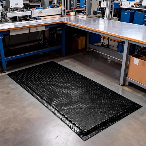 Anti Fatigue Mats Industrial 3' x 6' 15/16" Thick Ergonomic Standing Mat Commercial Heavy Duty Diamond Plate Shop Floor Mats Helps Relieve Back and Leg Soreness - size: 3' x 6'