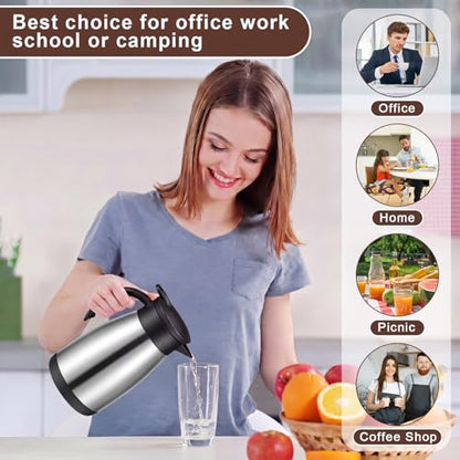 Norme 2 Pcs Thermal Coffee Carafe Creamer, Black, Silver, 25 oz - color: Black, Silver, size: 25 oz