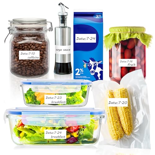 600 Blank Removable Freezer Labels with Perforation Line for Easy Distribution and Use. Waterproof and Oil-Resistant, Suitable for Food Containers, Jars, and Kitchen Organization.(1 "x 2") - size: 600 Pcs - 1 "x 2"