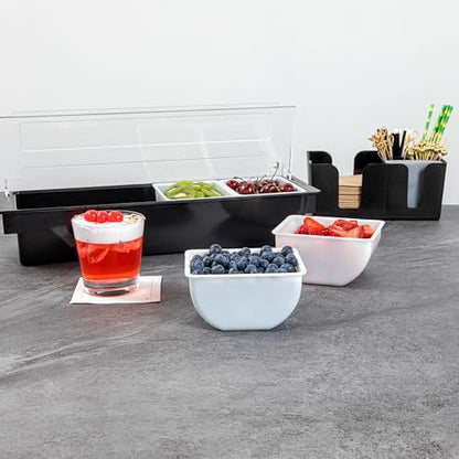 Restaurantware-CADDY INSERTS ONLY: Bar Lux 1.6 Pint Inserts For Condiment Dispensers, 4 Replacement Inserts For Garnish Caddies - Condiment Caddy Sold Separately, Sturdy, White Plastic Tray Inserts - size: 1.5 Pint