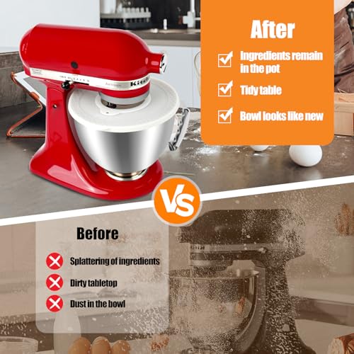 5 Quart Stainless Steel Mixer Bowl Set Compatible with KitchenAid 4.5-5 Quart Tilt-Head Stand Mixers,5 Quart mixing bowl replacement with Lid(Bowl＋Grey Cover） - color: Gray