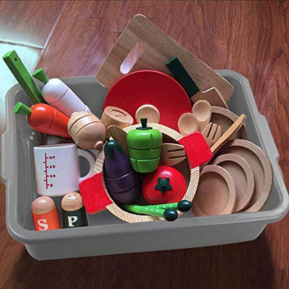 13 L Plastic Commercial Tote Box, Bus Tubs/Bus Box, 4-Pack - color: gray and black, size: 13 L