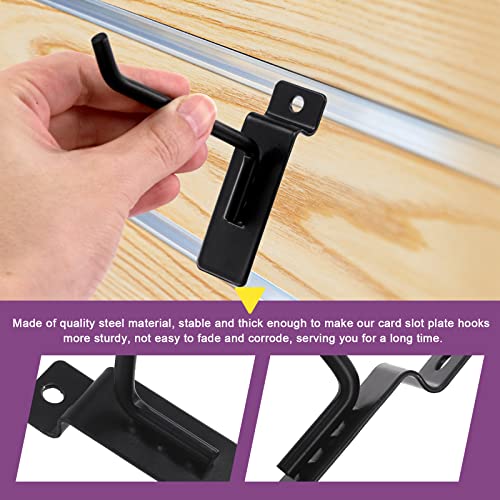 Swpeet 20Pcs 6 Inch Heavy Duty Slatwall Hooks Assortment Kit, Slatwall Accessories Slatwall Panel Hooks Garage Organization Slat Wall Hook Pegboard Gridwall for Retail Black - size: 6 Inch