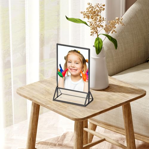 5x7 Black Picture Frame Acrylic Sign Holder,Wedding Table Numbers - color: 5X7-Gold-3 Pack