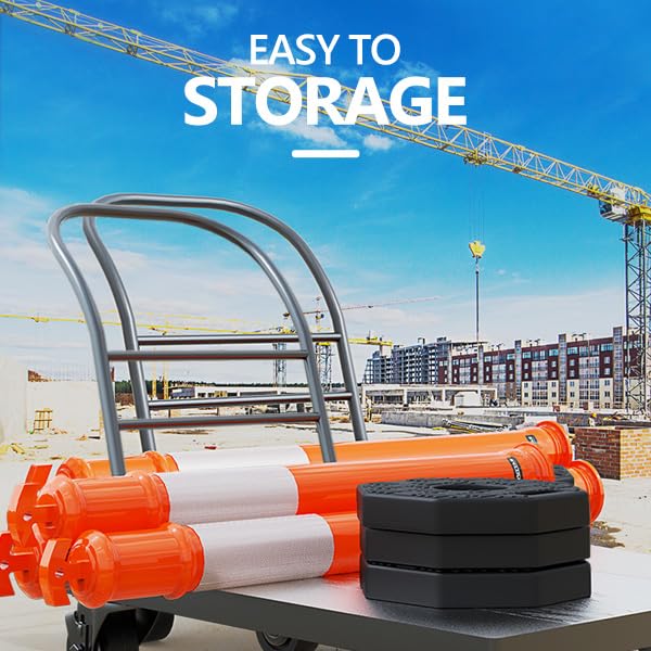 BATTIFE 45 inch Traffic Cones Delineator Posts with Base Orange 3 Pcs - color: Orange