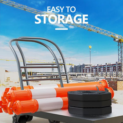 BATTIFE 45 inch Traffic Cones Delineator Posts with Base Orange 3 Pcs - color: Orange