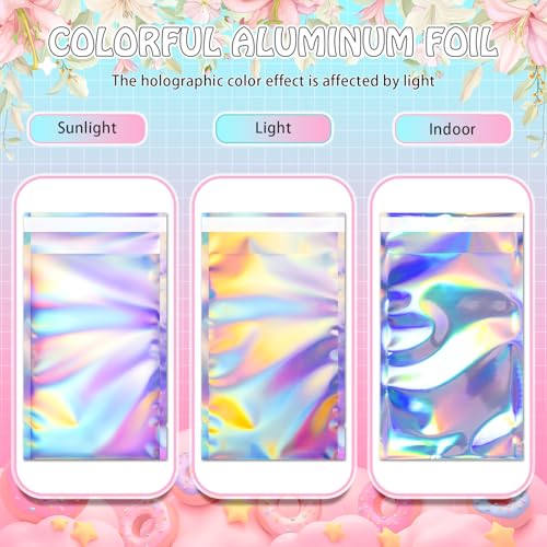 FUNFERY 5.5x7.9in Holographic Mylar Poly Mailers Self Sealing Adhesive Bag - color: Holographic Self Adhesive-50P, size: 5.5x7.9 inch