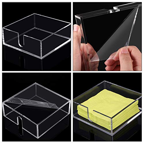 Boao 2 Pieces Acrylic Cocktail Napkin Holder, 5.5 x 5.5 Inch - size: 5.5 x 5.5 Inch